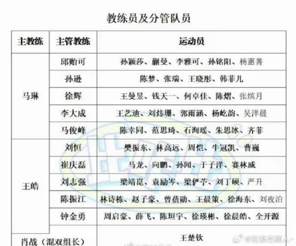 东京奥运会国乒教练名单，东京奥运国乒教练团队？